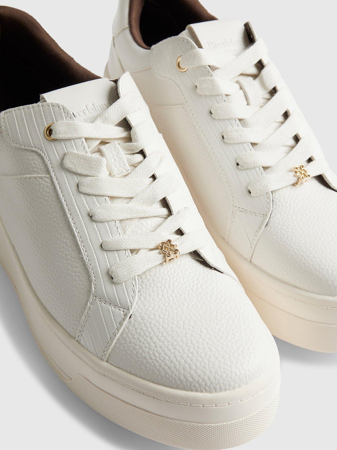  image of river-island-lace-up-flatform-trainers