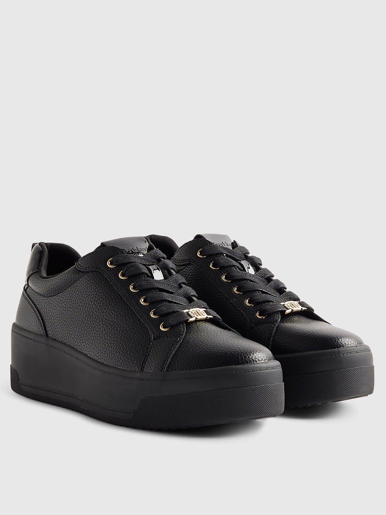 back image of river-island-lace-up-flatform-trainers