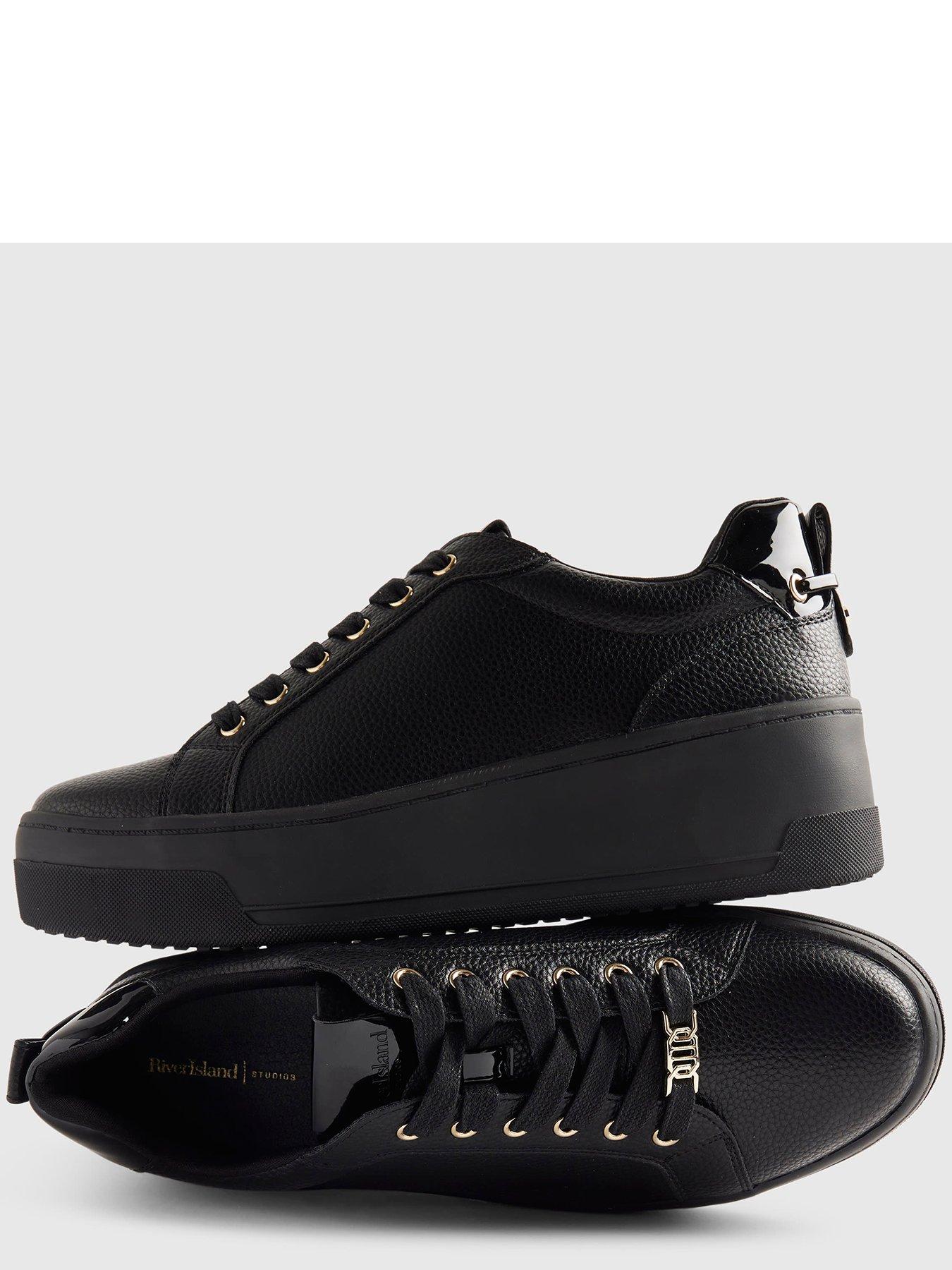  image of river-island-lace-up-flatform-trainers
