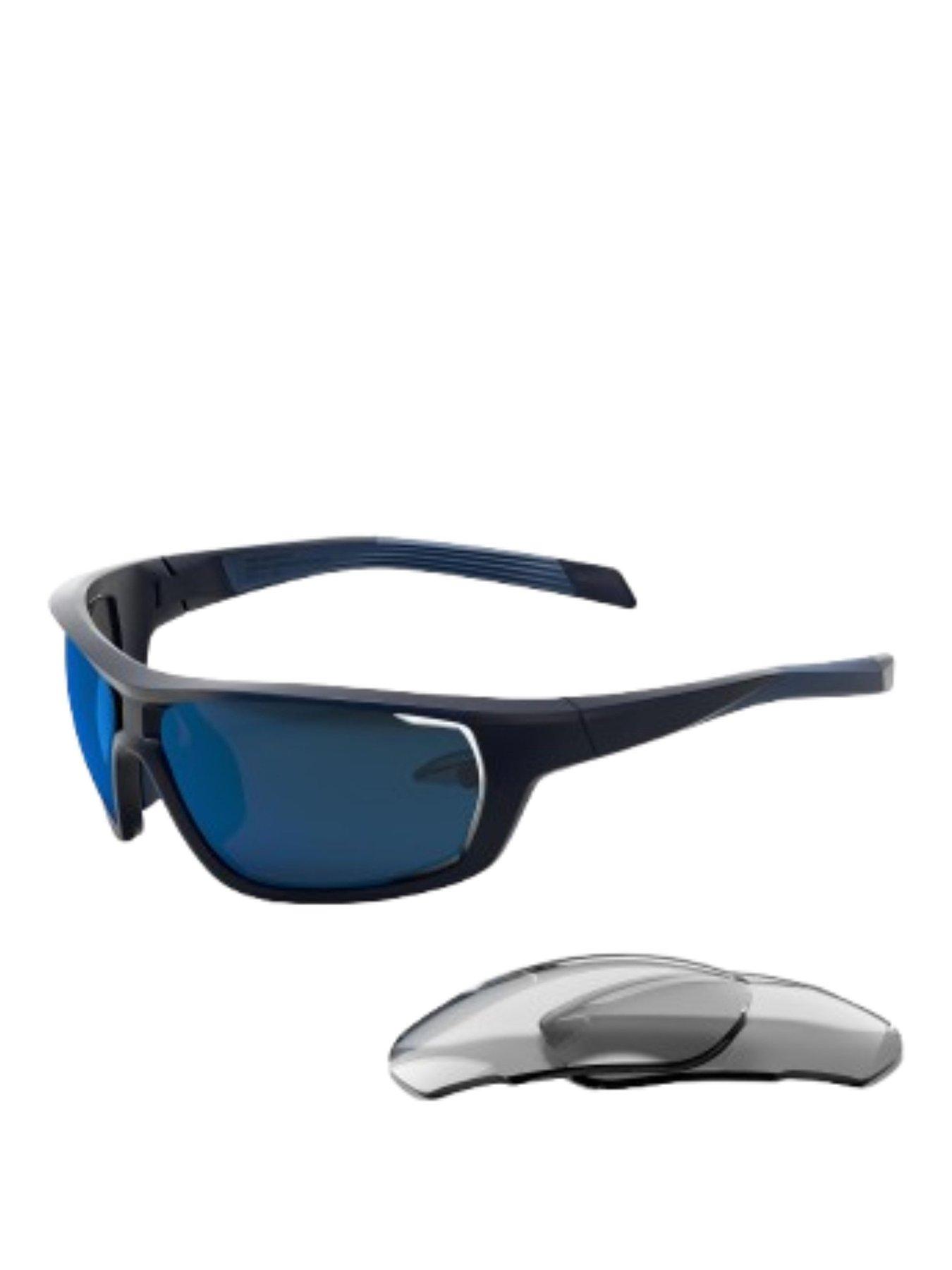 Image 1 of 5 of Decathlon Cycling Glasses Perf 100 Pack Interchangeable CAT 0+3 Lenses - Blue