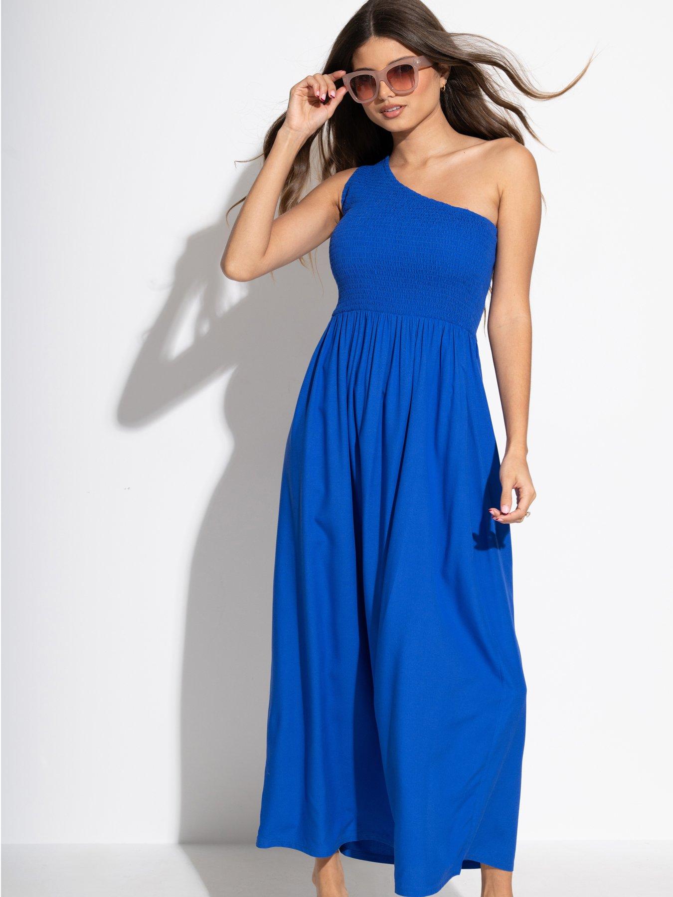 Pour Moi Mara One Shoulder Shirred Bodice Maxi Dress