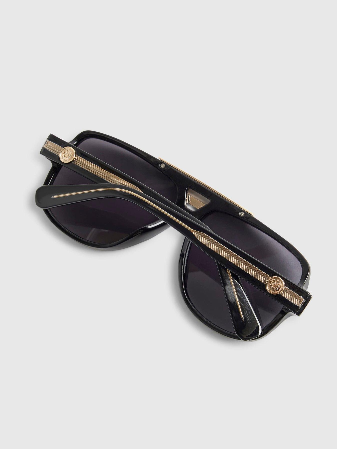 Image 3 of 3 of River Island Gold Detail Aviator Sunglasses