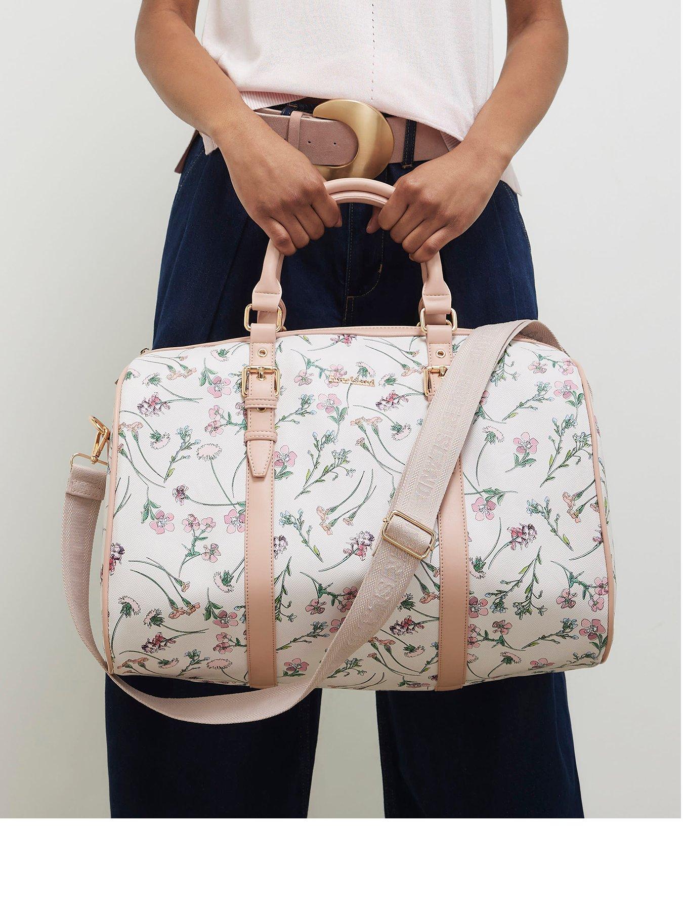 River Island Ditsy Floral Barrel Bag - Cream