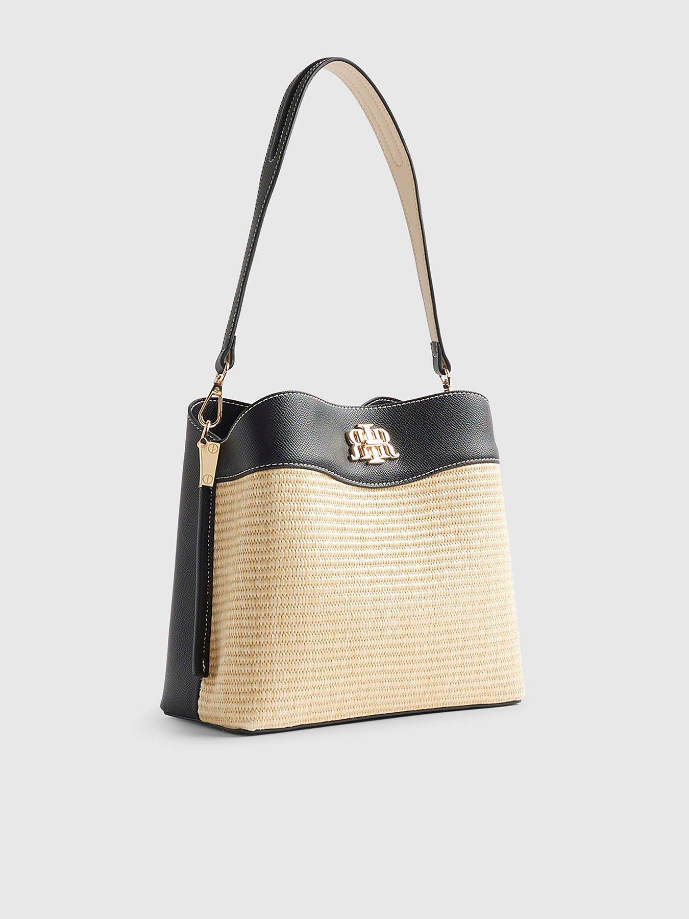  image of river-island-raffia-bucket-bag-beige