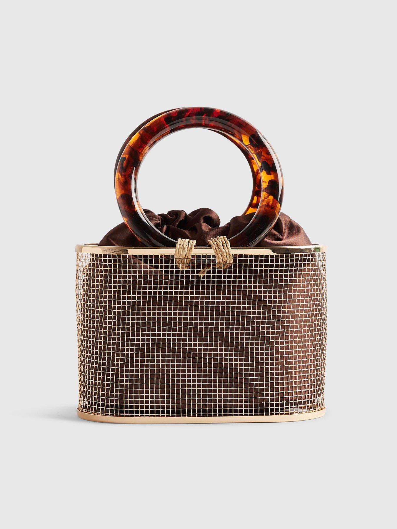  image of river-island-flower-cage-bag-brown