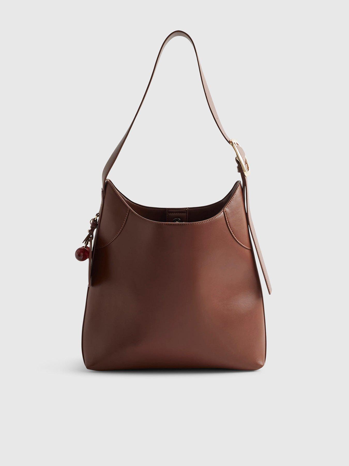 stillFront image of river-island-buckled-slouch-bag-brown
