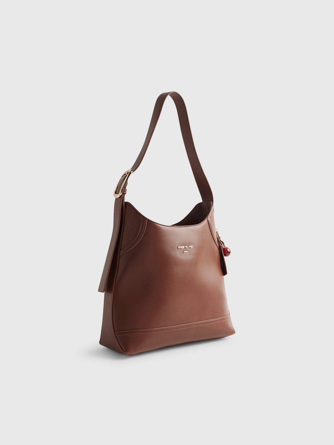  image of river-island-buckled-slouch-bag-brown