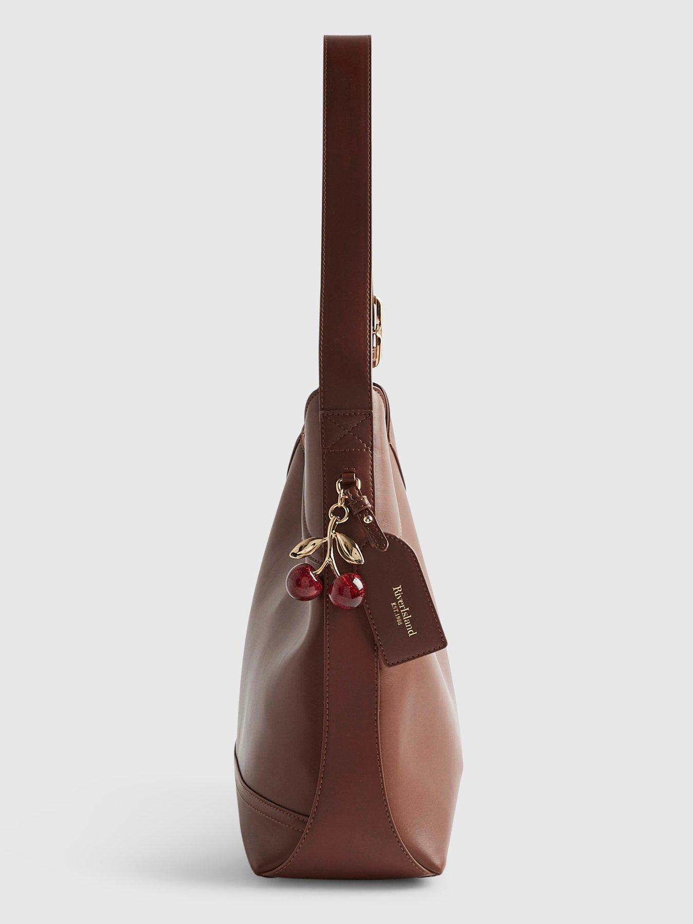  image of river-island-buckled-slouch-bag-brown