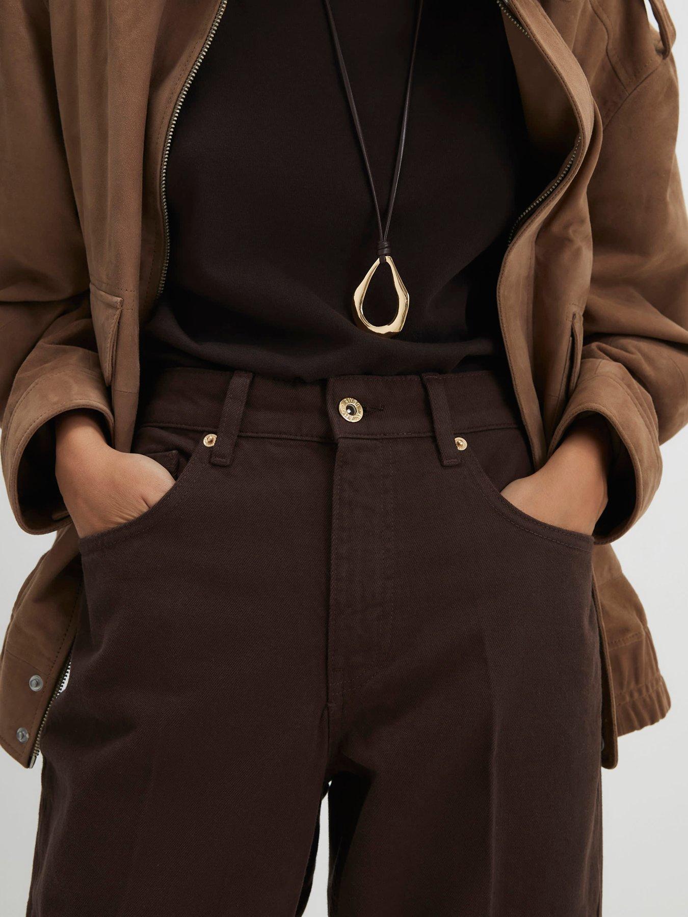  image of river-island-mid-rise-bootcut-jeans-brown