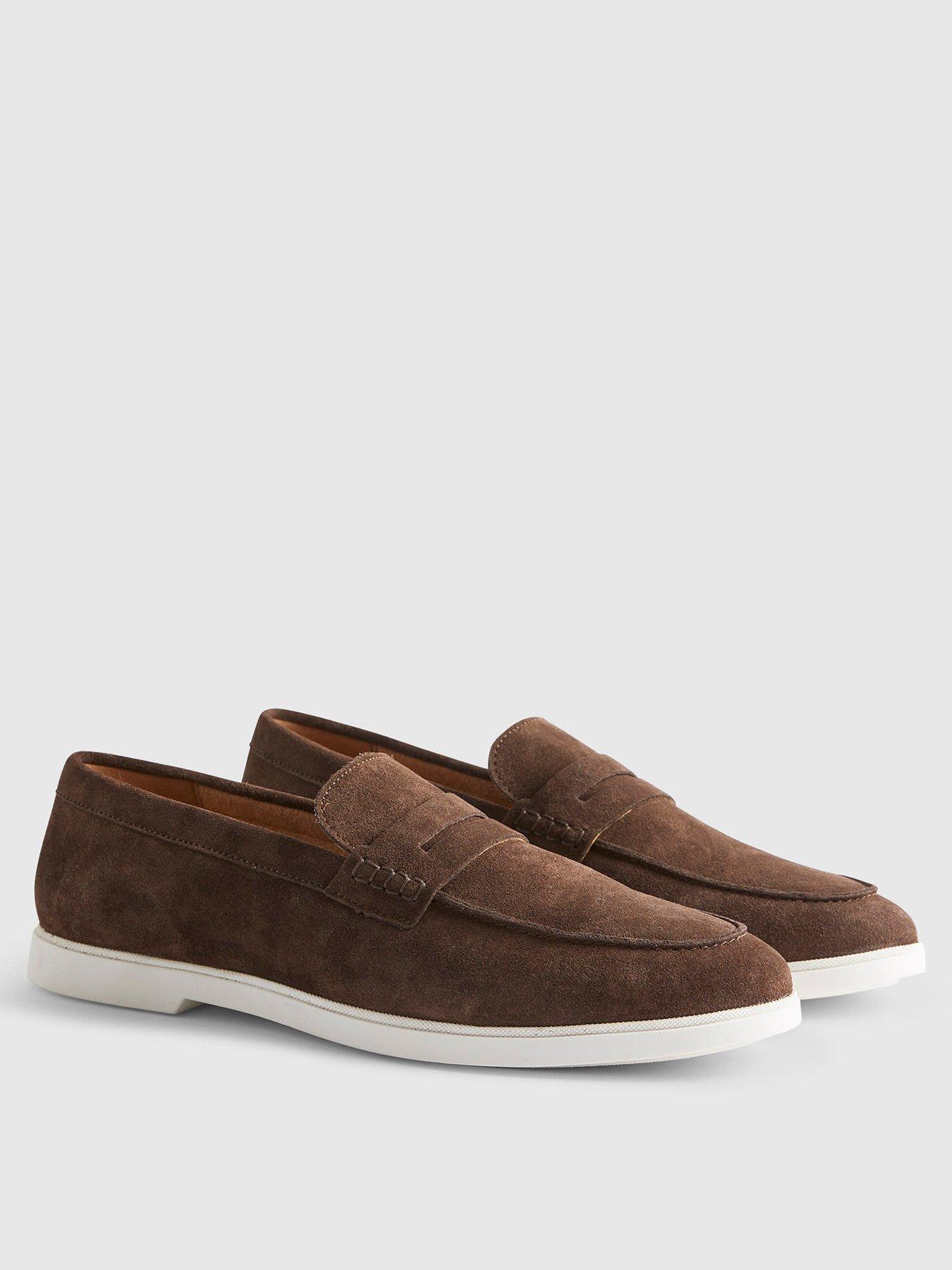 back image of river-island-suede-loafers-brown