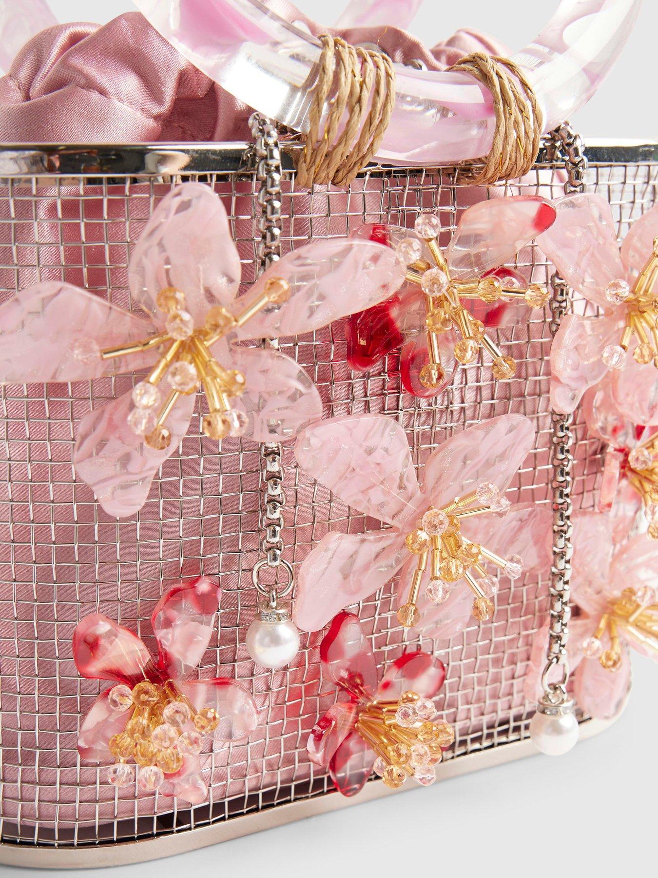  image of river-island-flower-cage-bag-pink