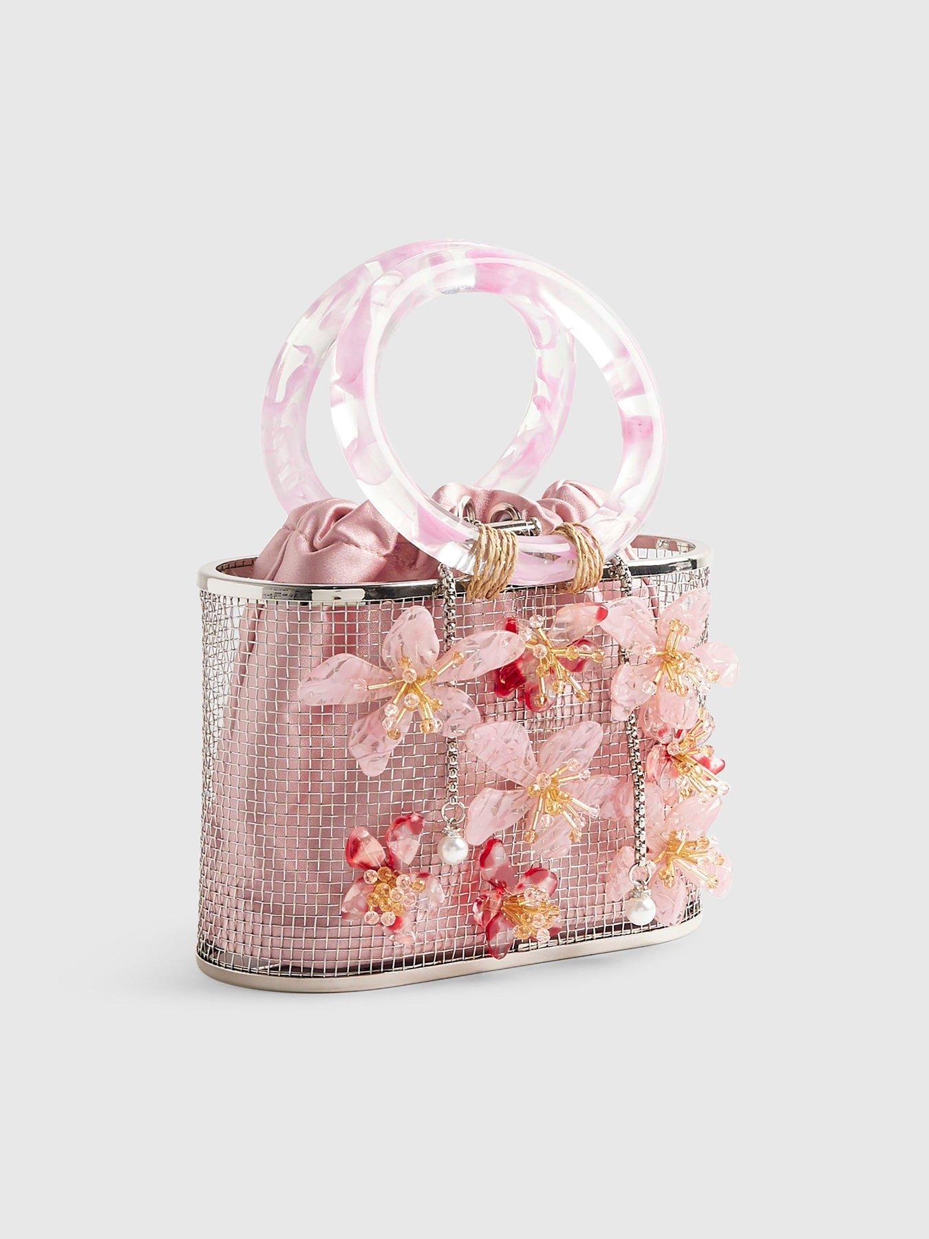 image of river-island-flower-cage-bag-pink