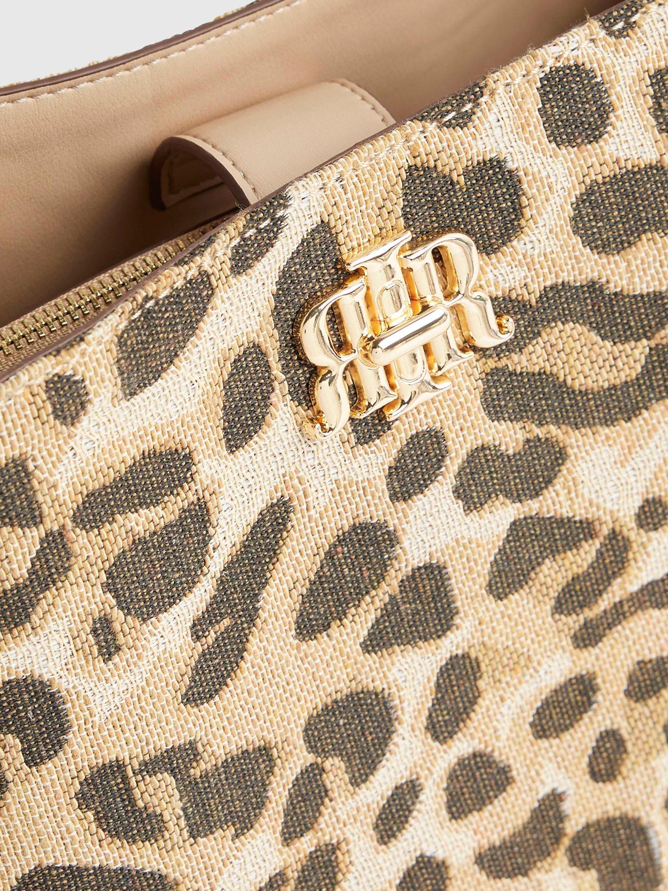  image of river-island-leopard-jacquard-bucket-bag-beige
