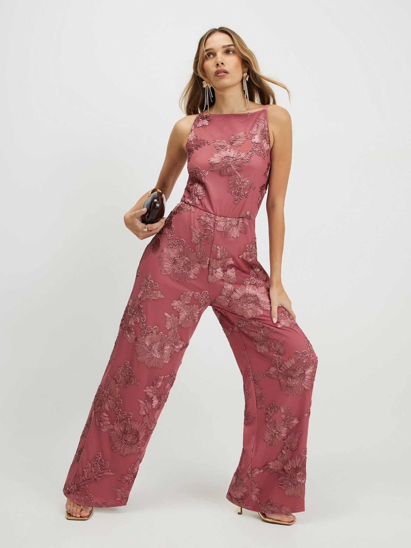 River Island Pink Cornelli Halter Jumpsuit - Brown