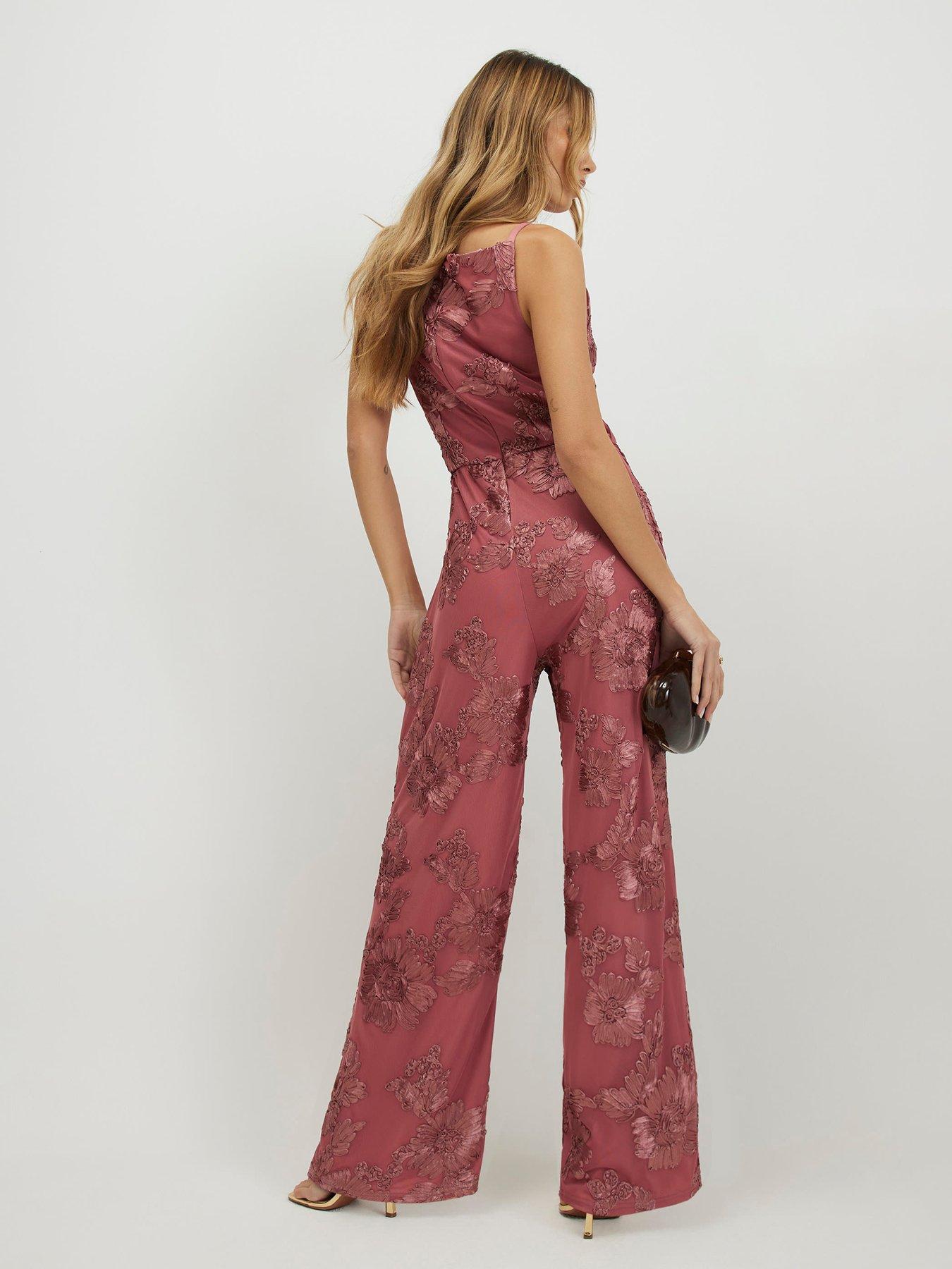 Image 2 of 4 of River Island Pink Cornelli Halter Jumpsuit - Brown