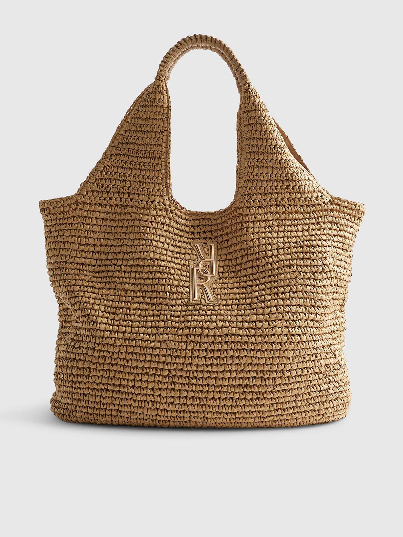 front image of river-island-raffia-shopper-bag-beige