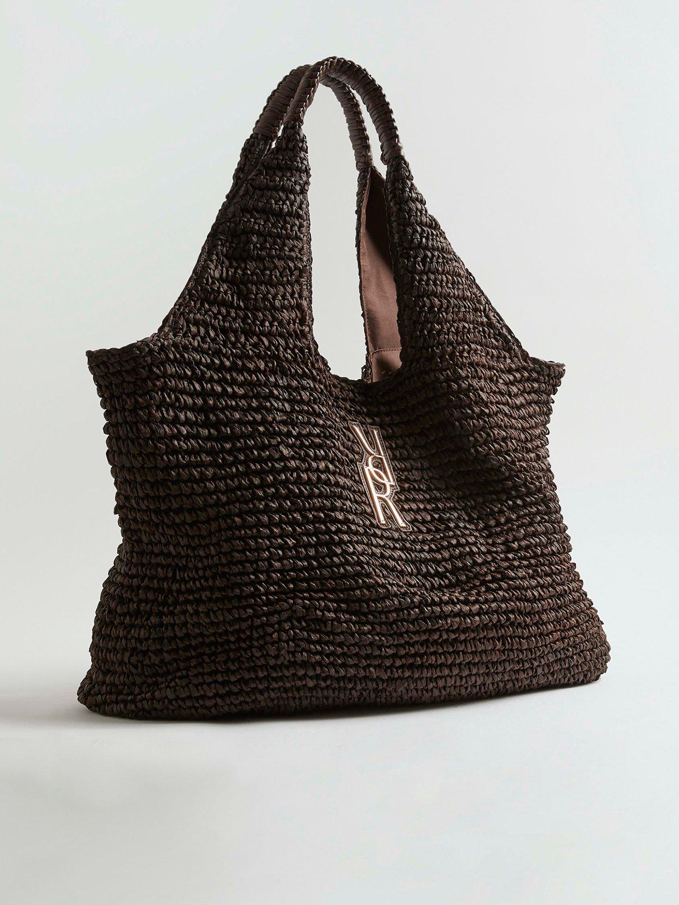 Image 2 of 4 of River Island Rr Raffia Shopper Bag - Brown