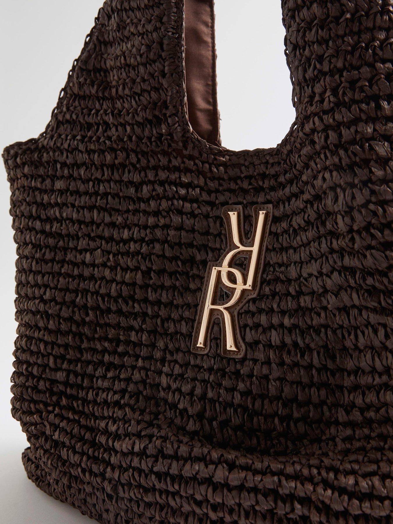 Image 4 of 4 of River Island Rr Raffia Shopper Bag - Brown
