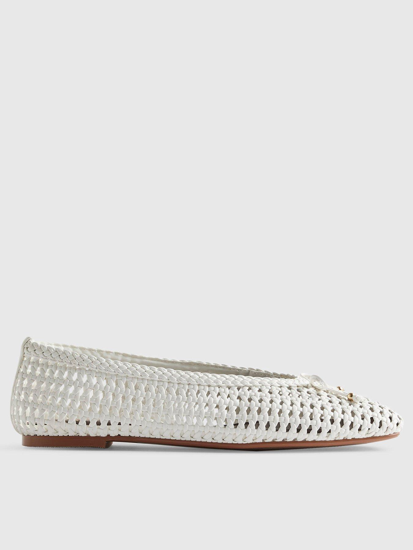 River Island Woven Ballet Pumps - White