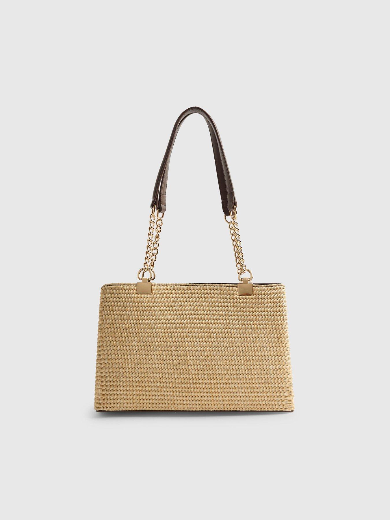  image of river-island-raffia-chain-handle-shoulder-bag-beige