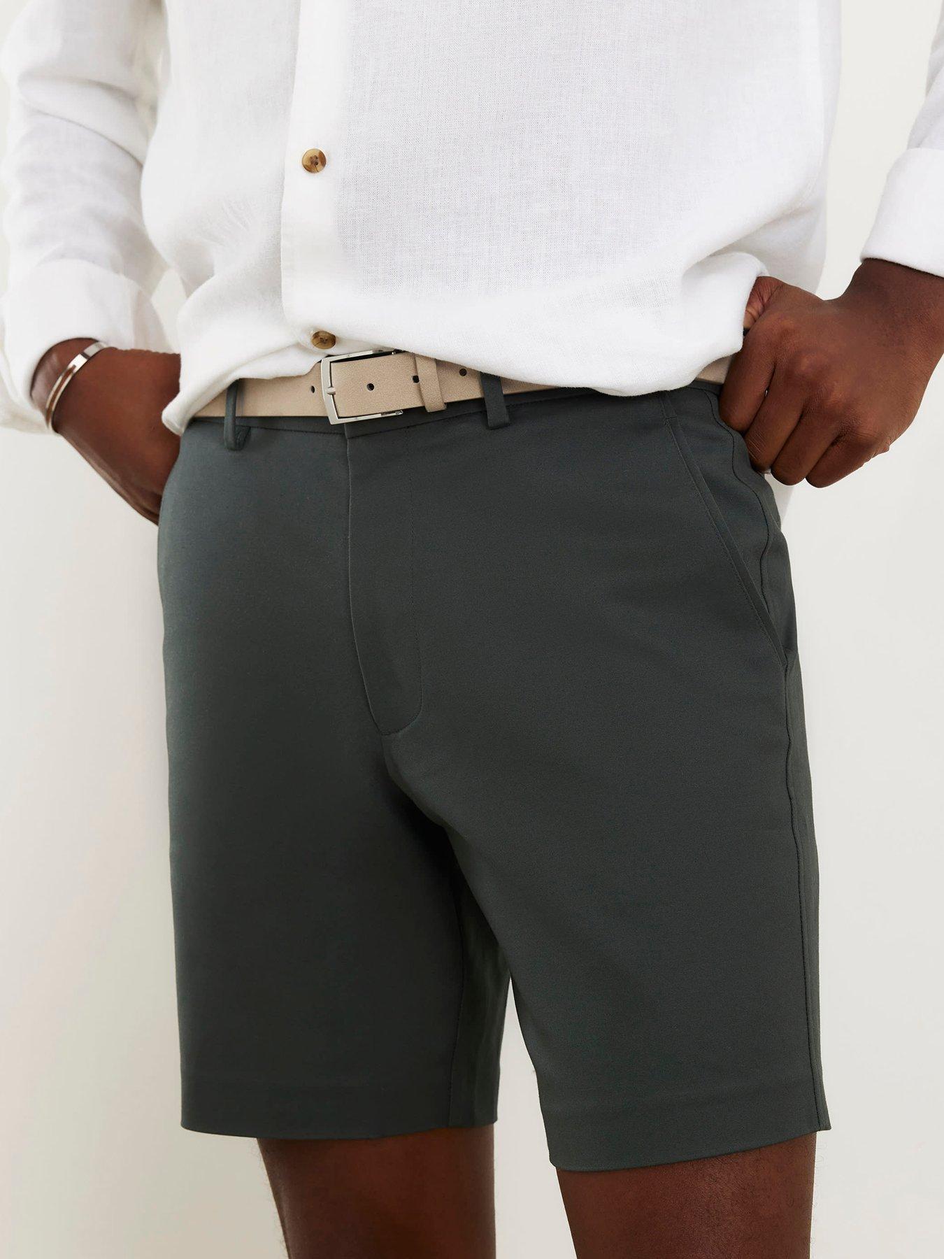 Image 1 of 4 of River Island Slim Fit Belted Chino Shorts