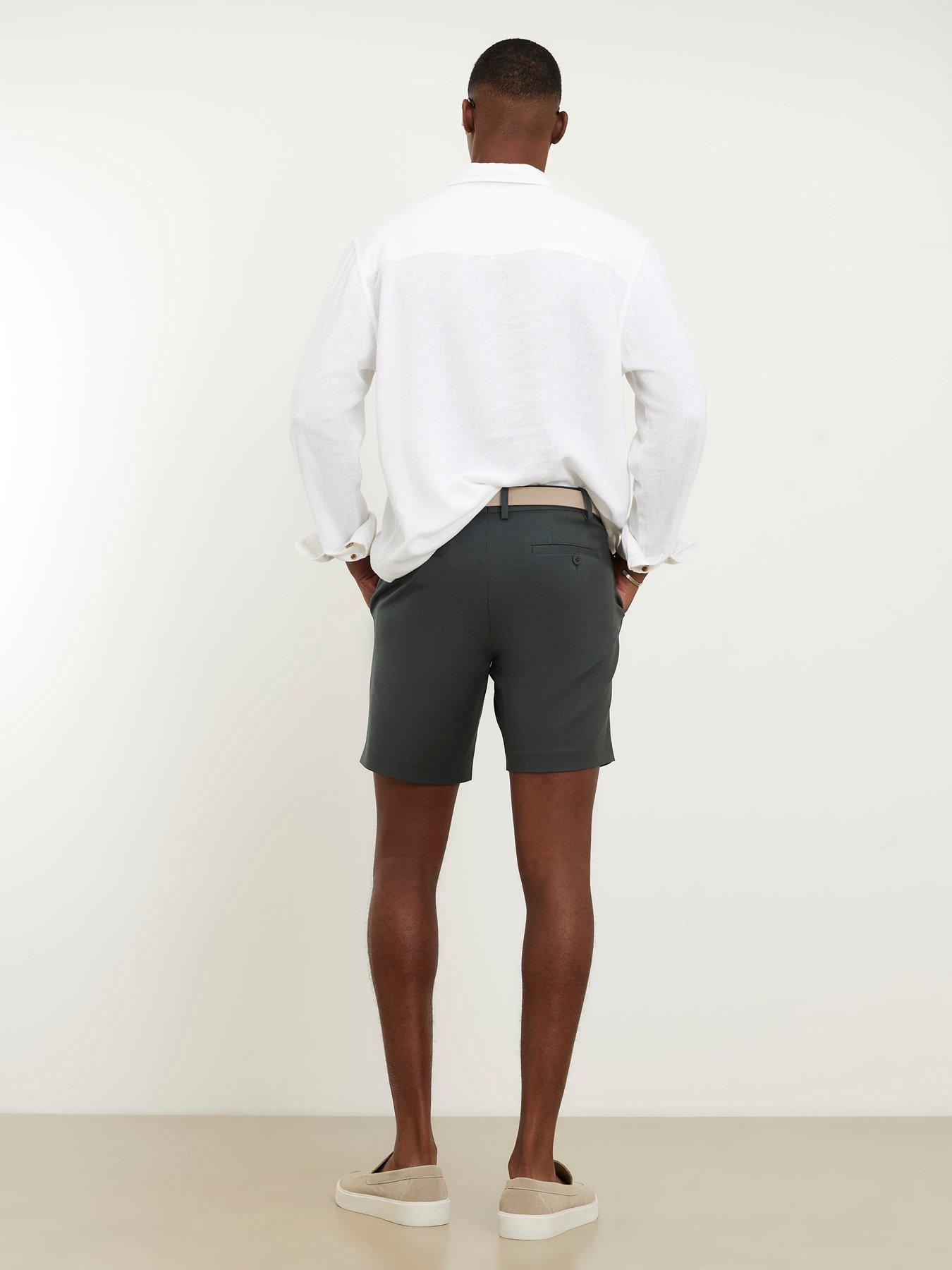 Image 2 of 4 of River Island Slim Fit Belted Chino Shorts