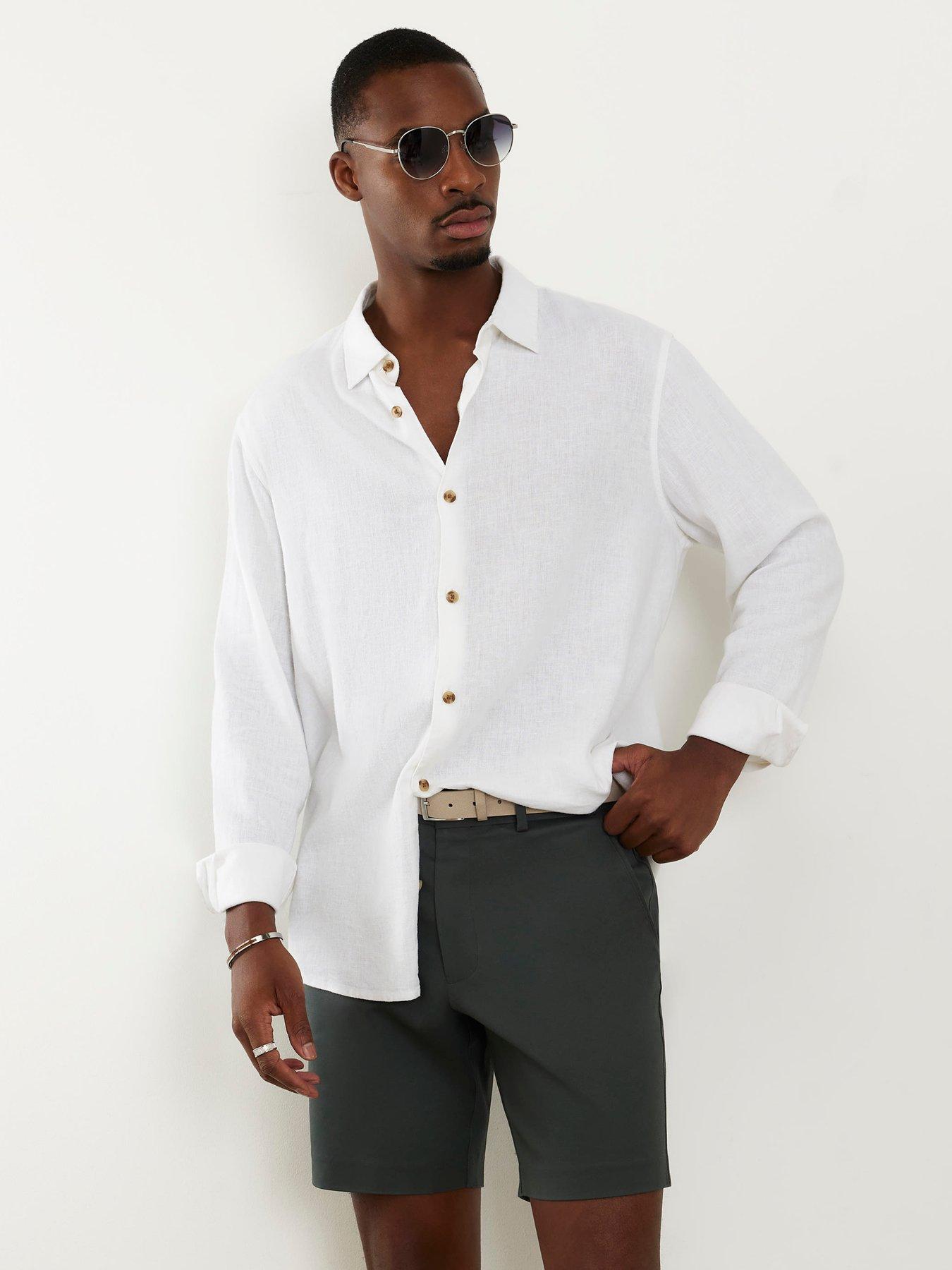 Image 4 of 4 of River Island Slim Fit Belted Chino Shorts