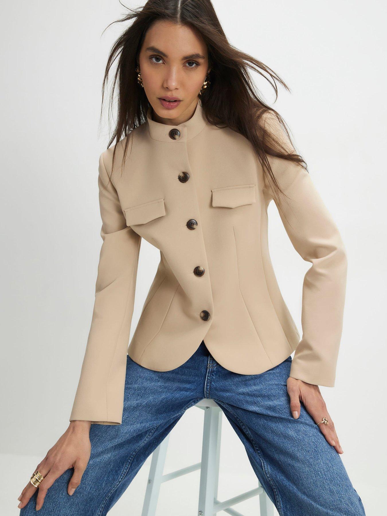 front image of river-island-pocket-detail-structured-jacket