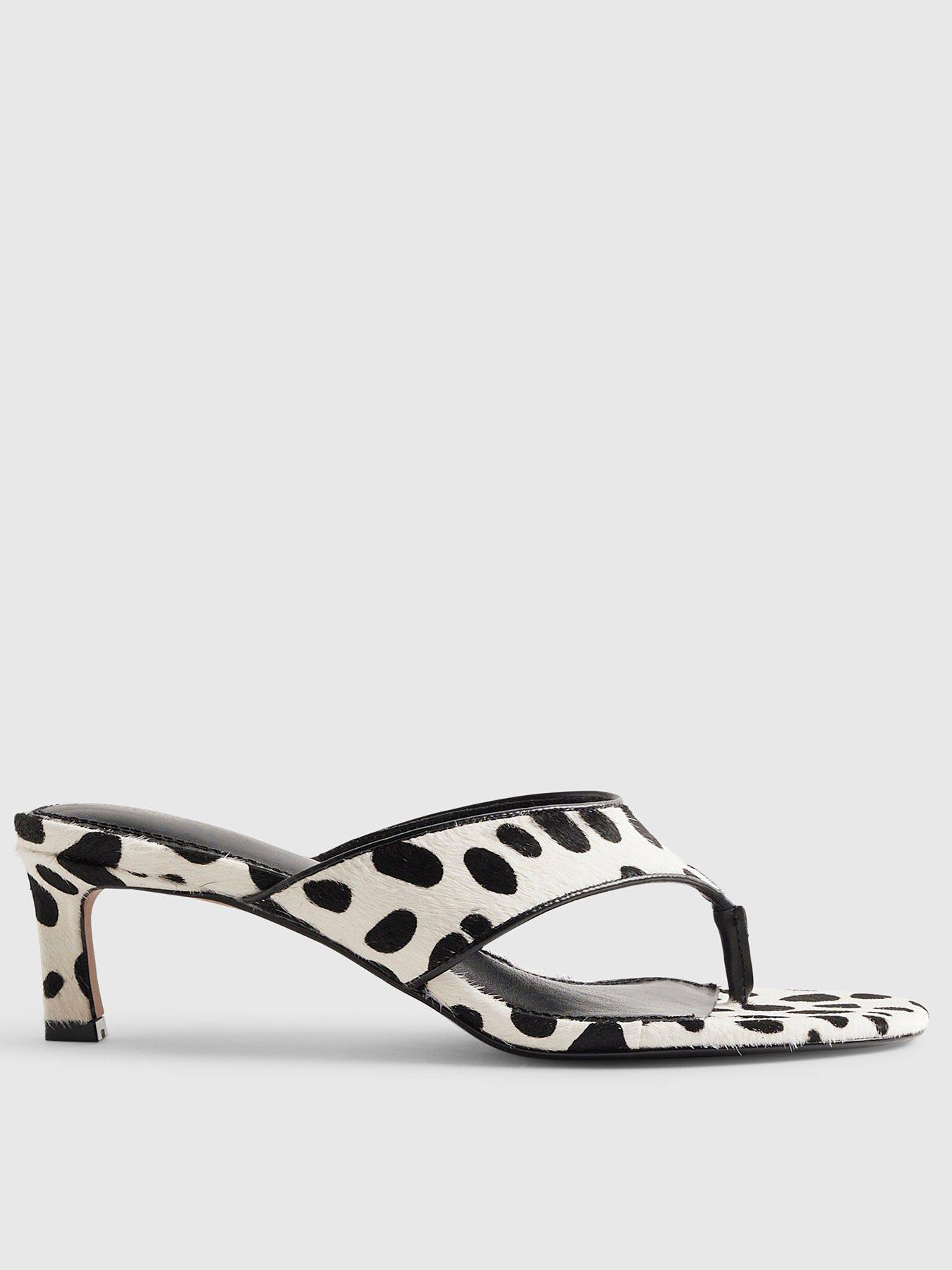 River Island Spot Print Toe Thong Mule Sandals