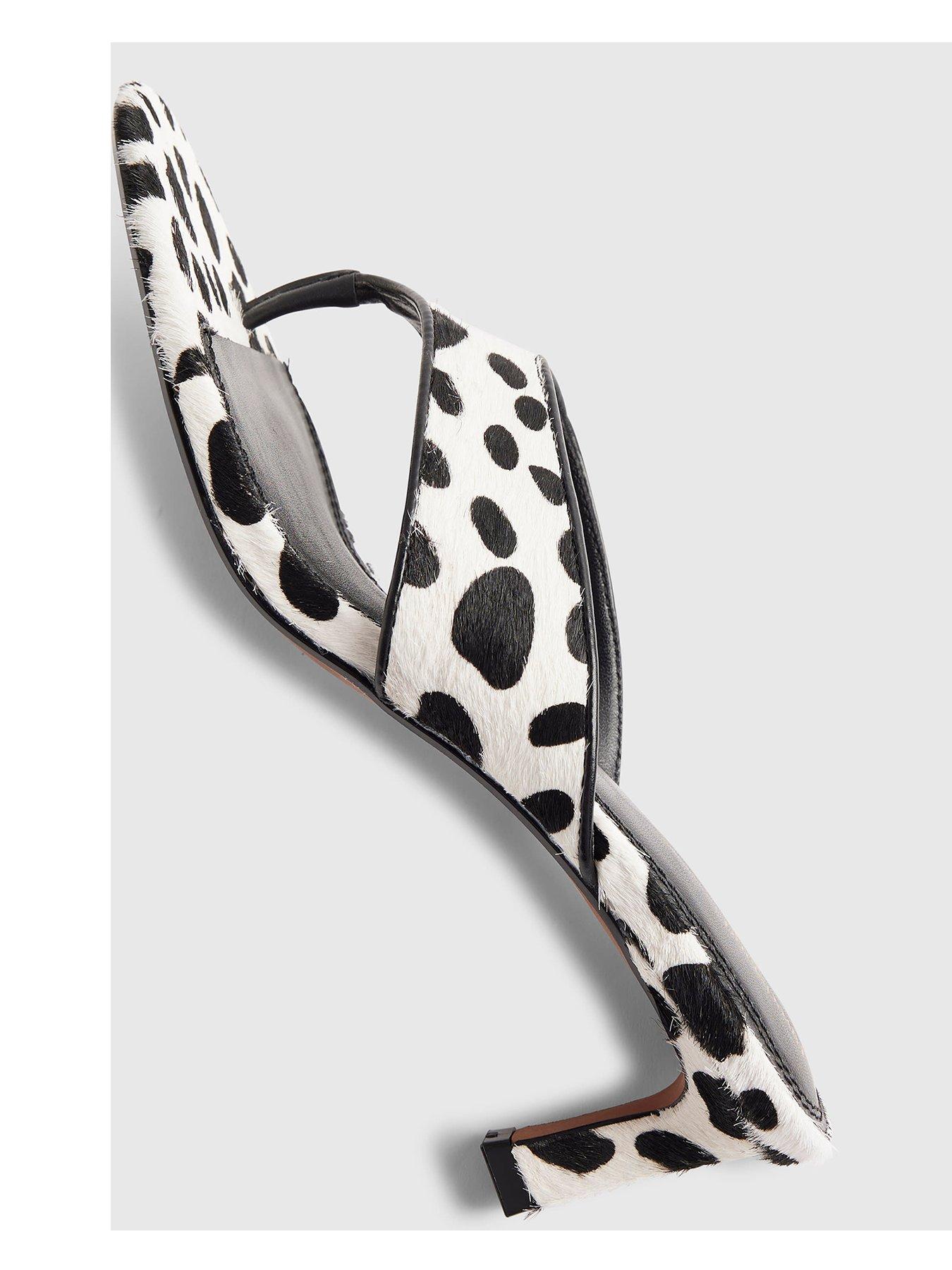 Image 4 of 5 of River Island Spot Print Toe Thong Mule Sandals