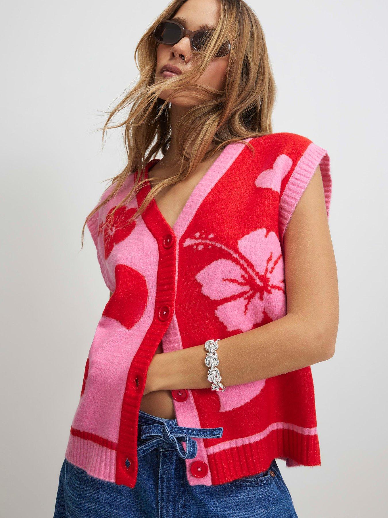 River Island Floral Sleeveless Cardigan