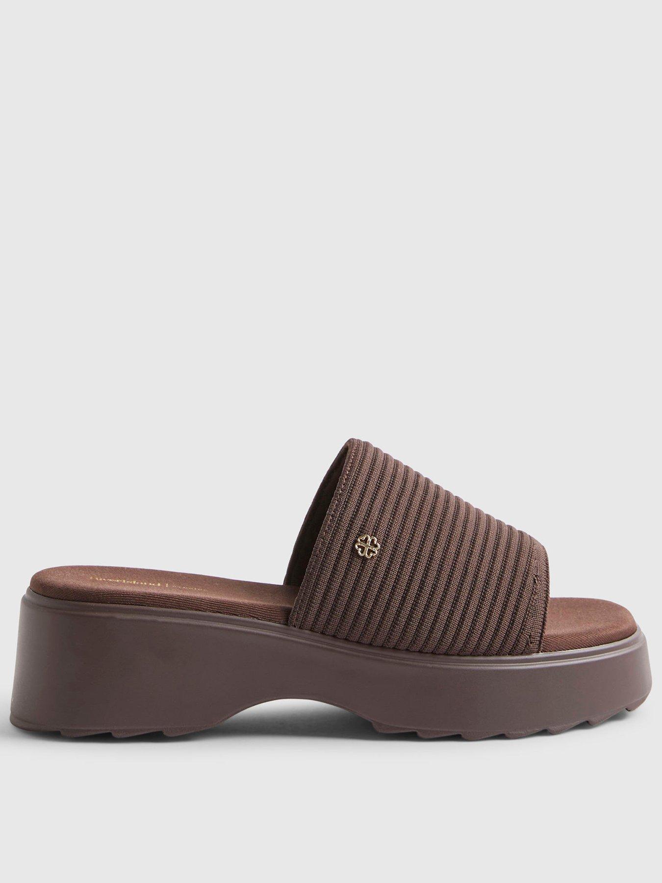 Image 2 of 4 of River Island Knitted Flatform Mule Sandals