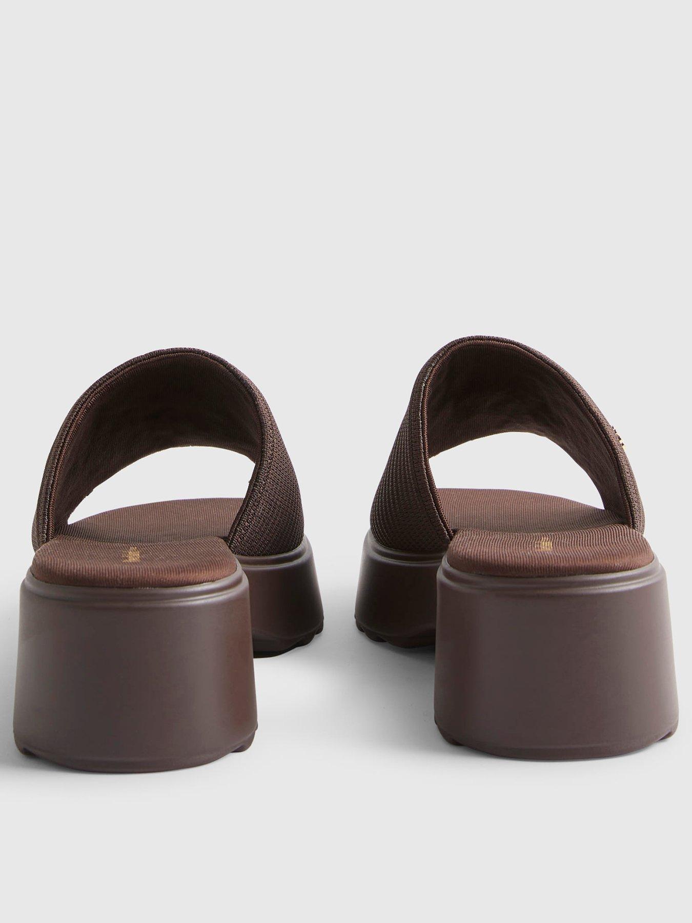 Image 3 of 4 of River Island Knitted Flatform Mule Sandals