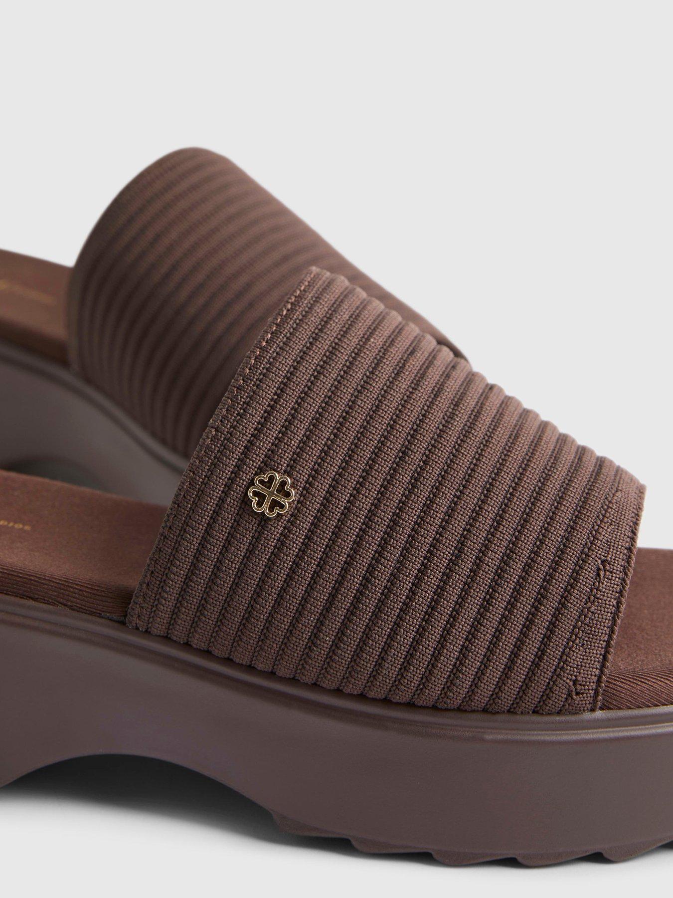 Image 4 of 4 of River Island Knitted Flatform Mule Sandals