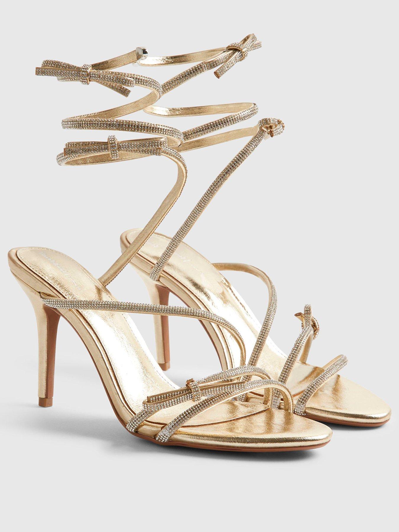 Image 3 of 4 of River Island Embellished Wrap Heels