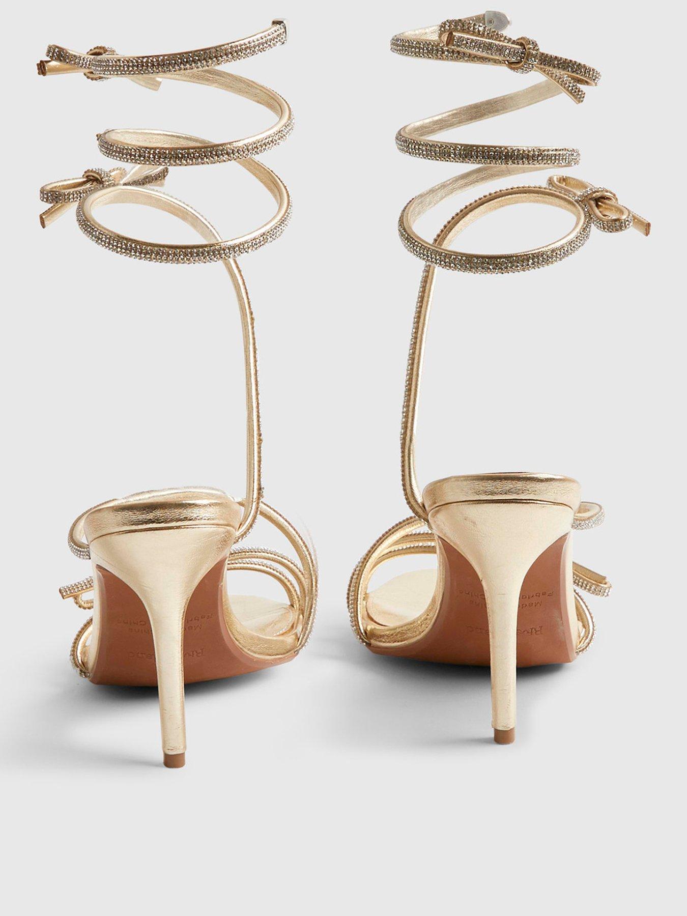 Image 4 of 4 of River Island Embellished Wrap Heels