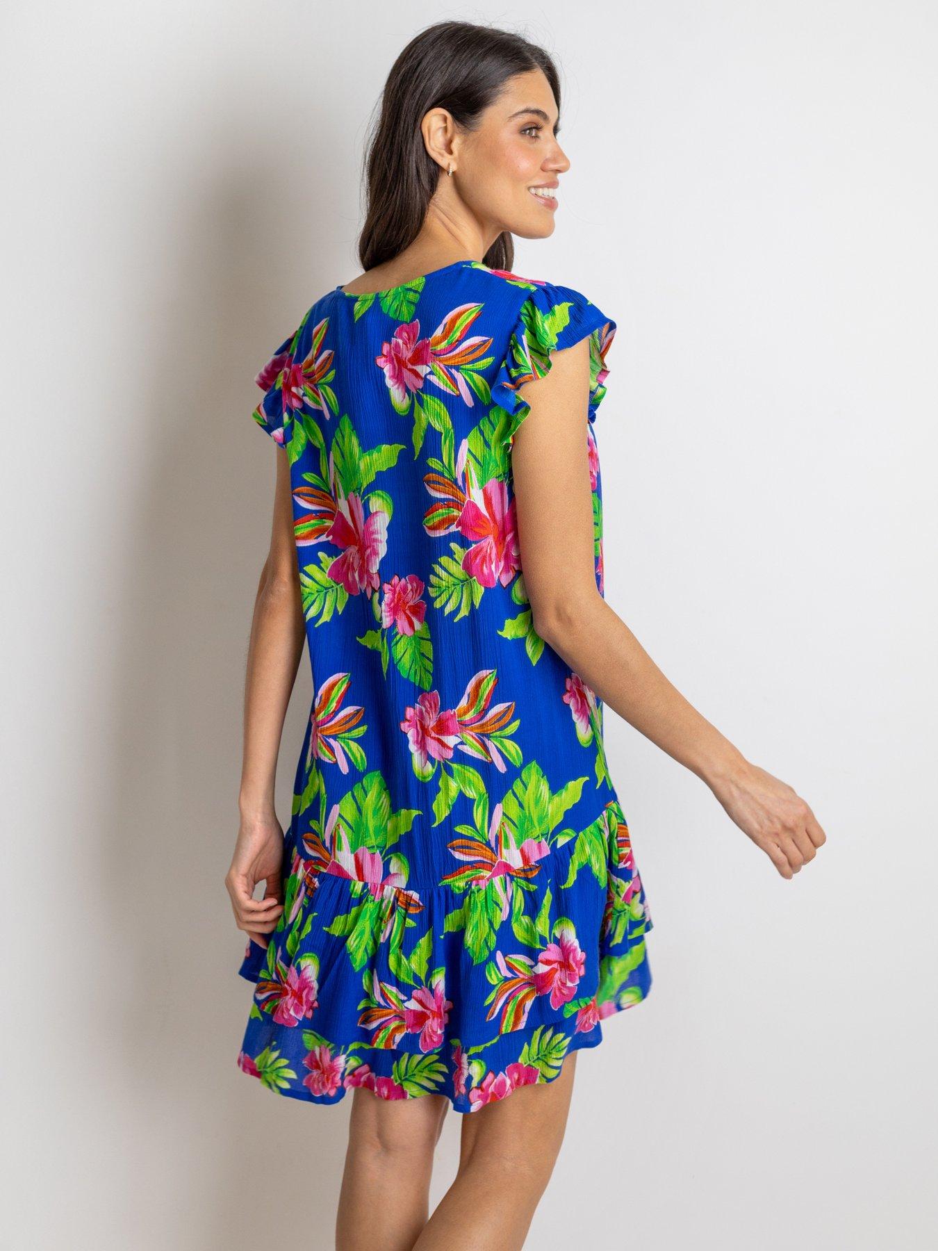 Image 2 of 4 of Pour Moi Gracie Crinkle Frill Swing Beach Dress