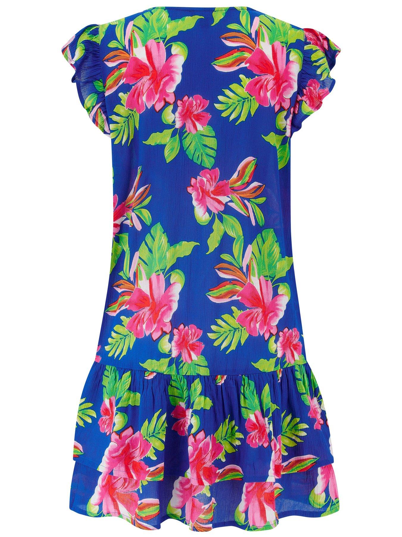 Image 4 of 4 of Pour Moi Gracie Crinkle Frill Swing Beach Dress