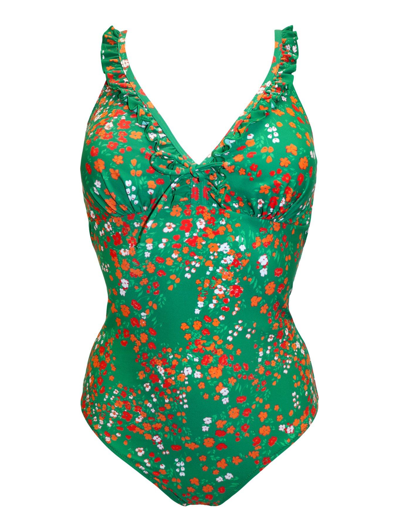  image of pour-moi-sicily-frill-tummy-control-swimsuit