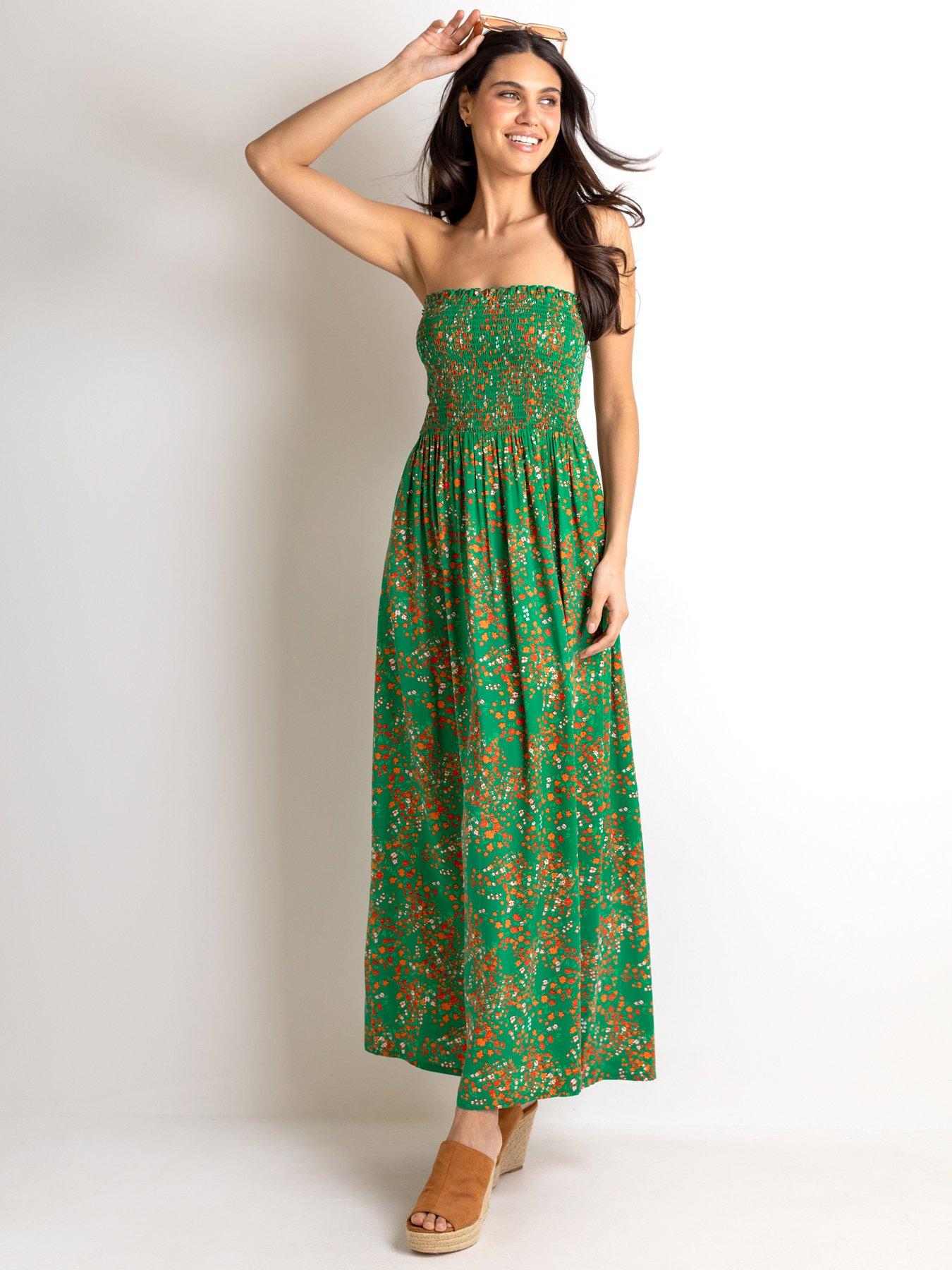 Pour Moi Emma Strapless Shirred Bodice Maxi Beach Dress