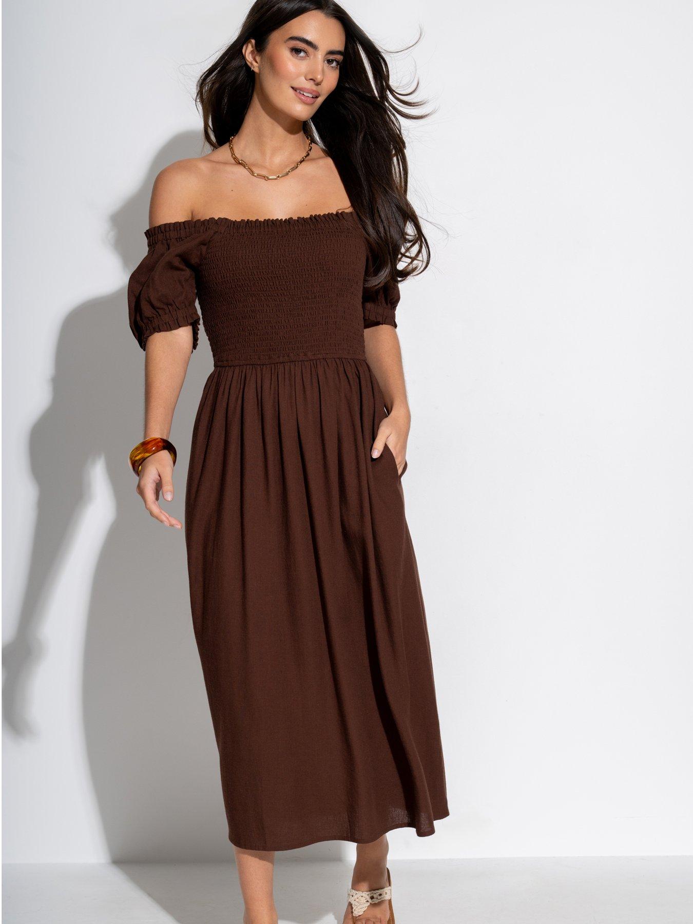 Image 2 of 4 of Pour Moi Daisy Linen Blend Midi Dress