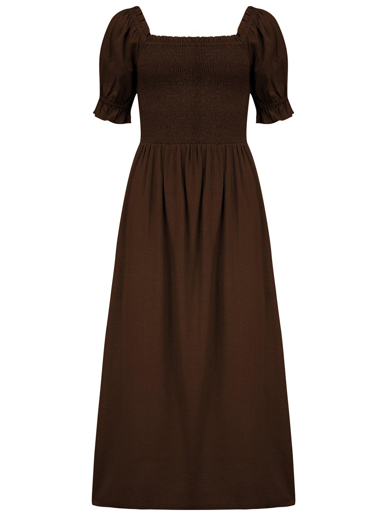 Image 3 of 4 of Pour Moi Daisy Linen Blend Midi Dress