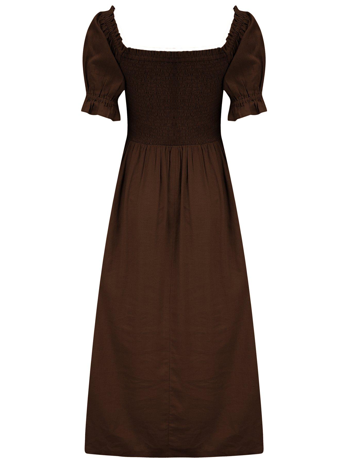 Image 4 of 4 of Pour Moi Daisy Linen Blend Midi Dress