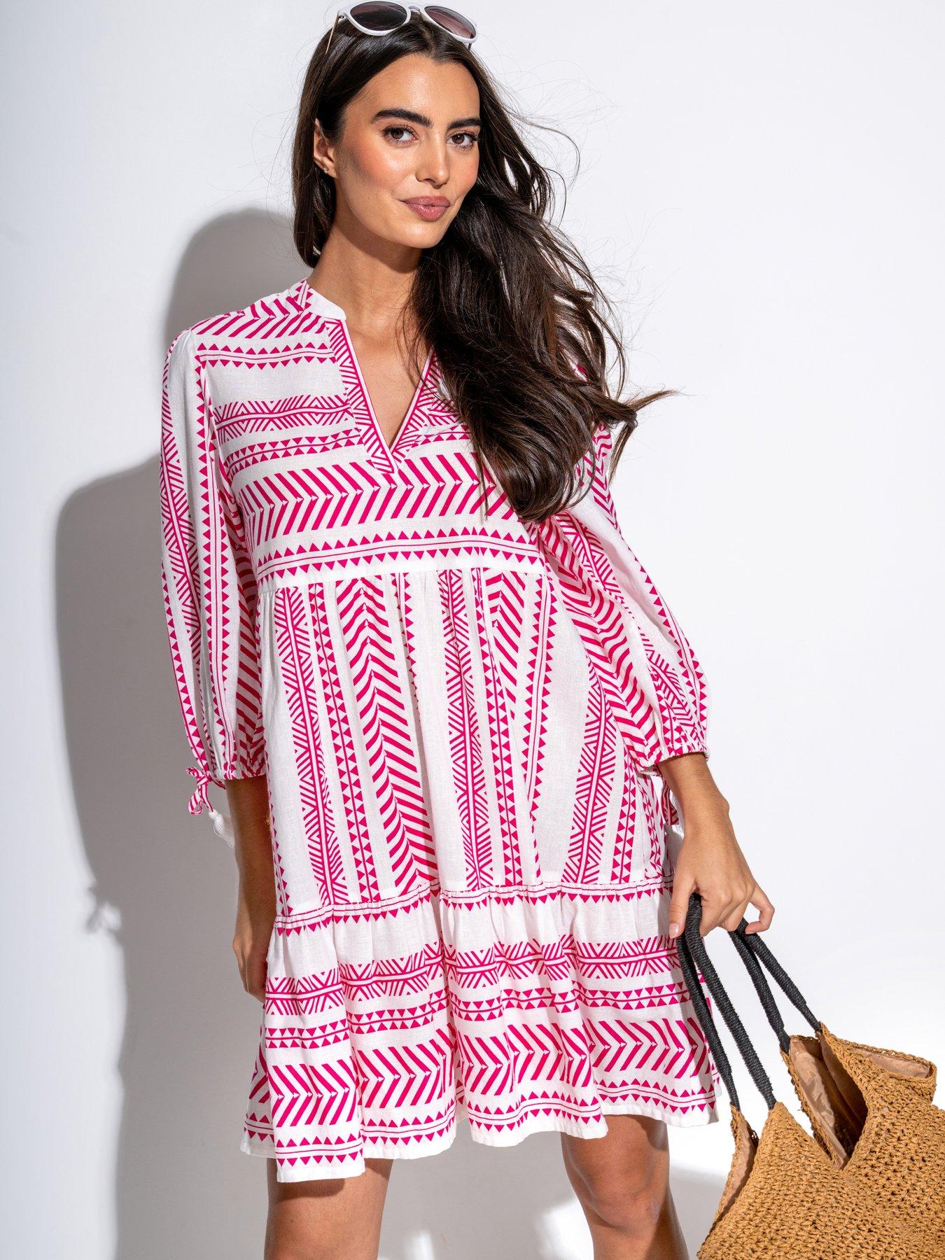 Pour Moi Linen Blend Beach Kaftan Dress