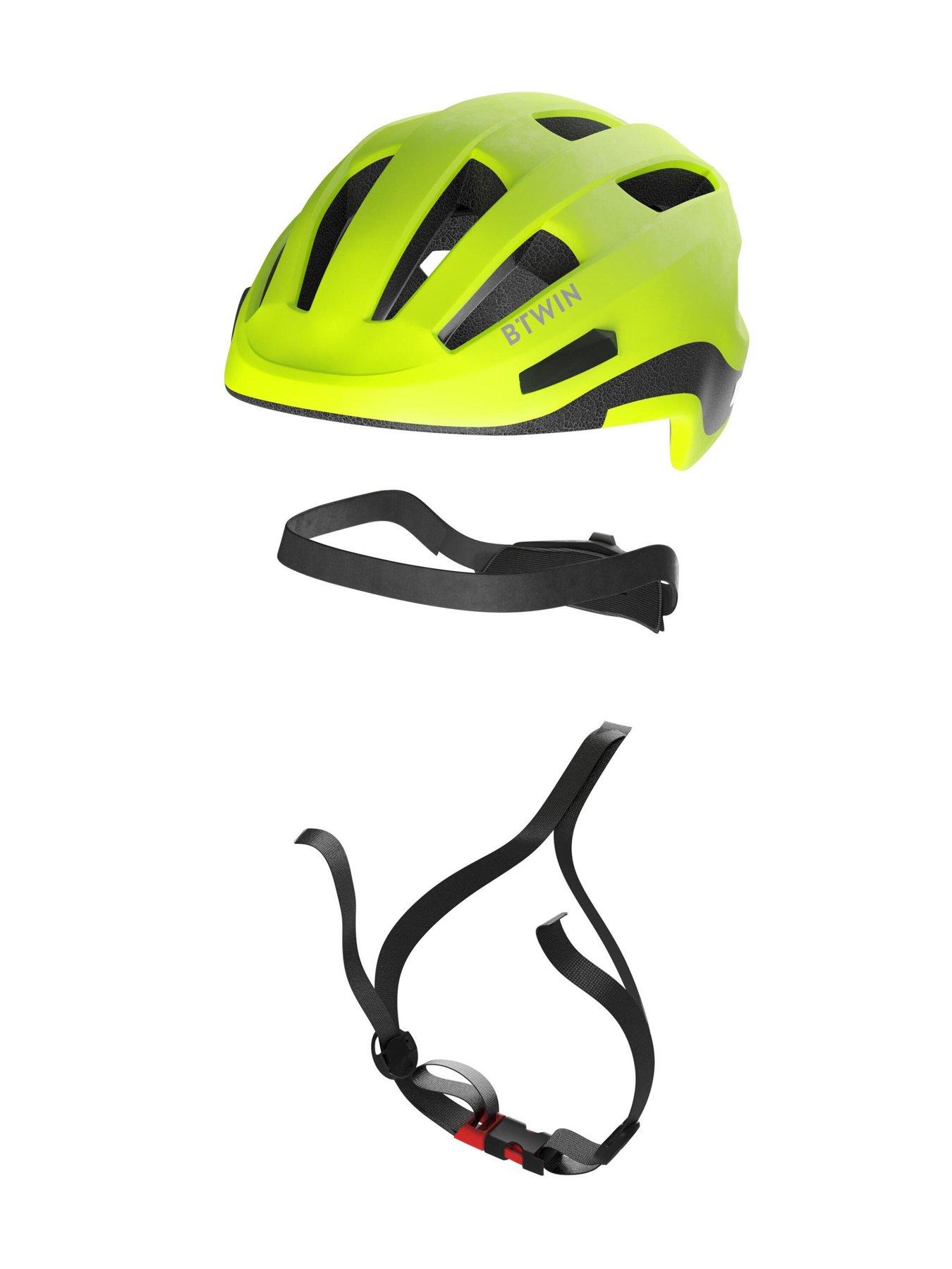  image of decathlon-500-city-cycling-helmet-neon-yellow