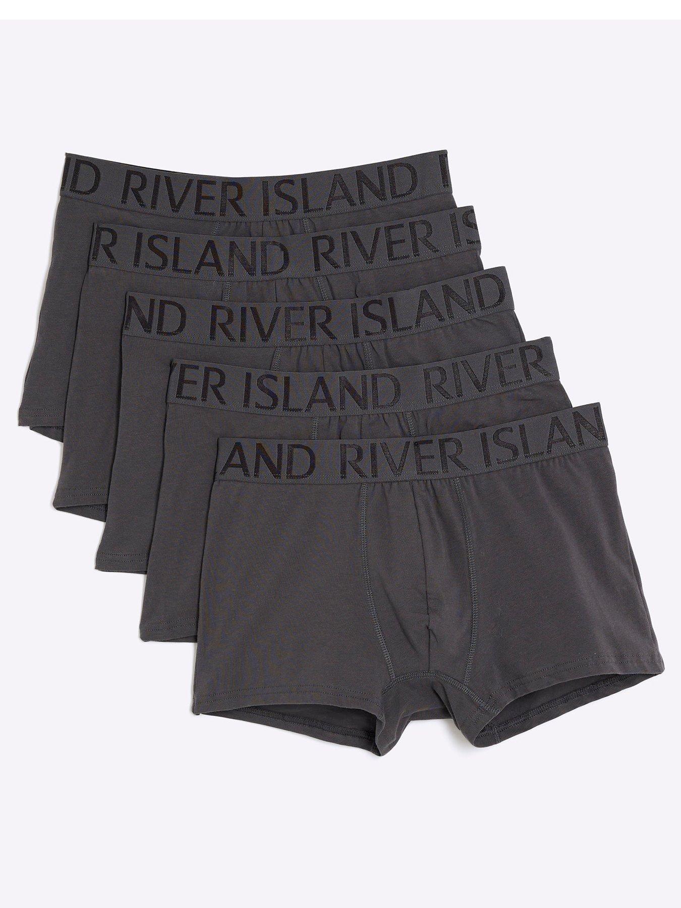 River Island Jacquard Waistband Pack Of 5 Trunks