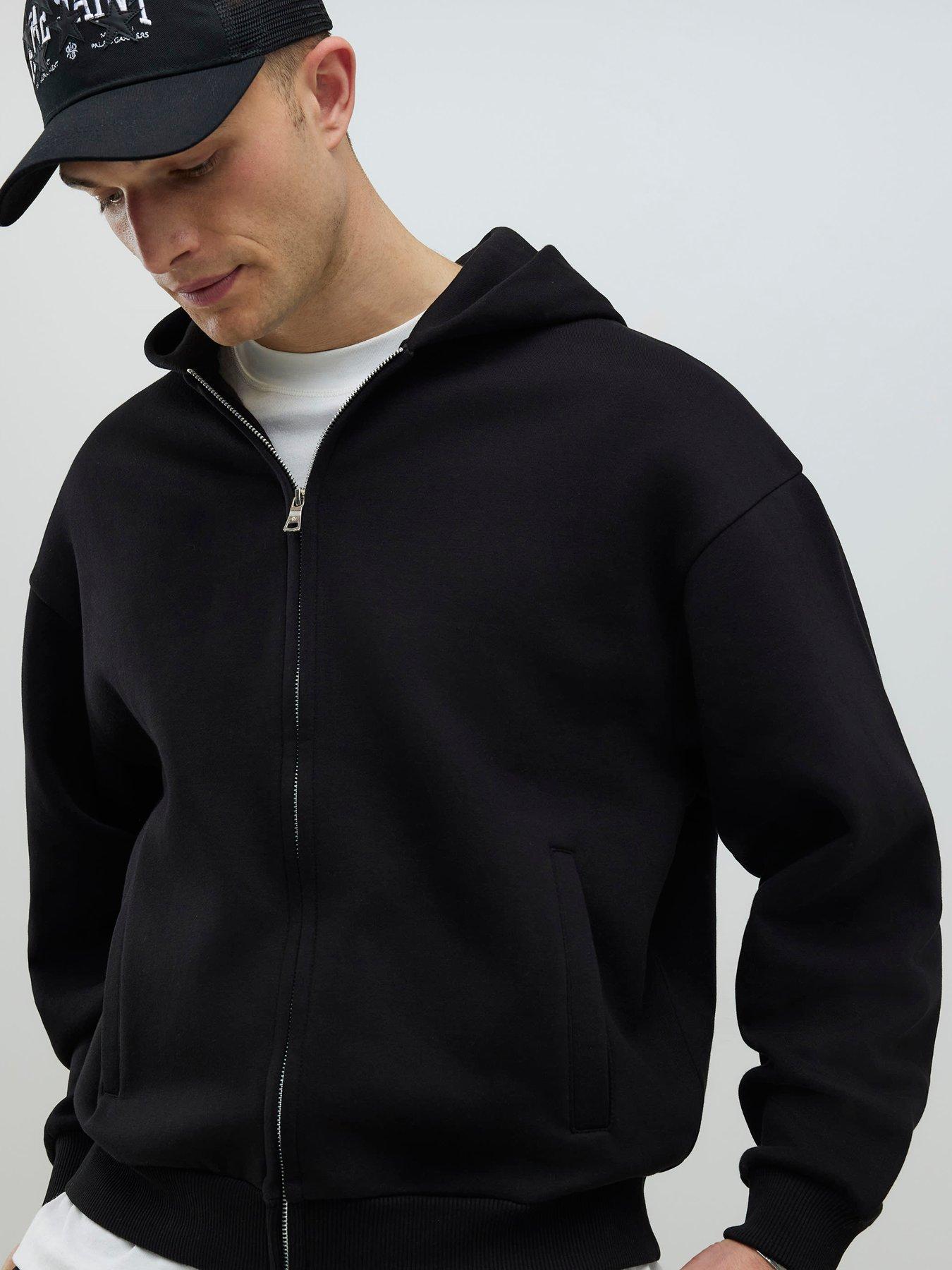 front image of river-island-oversized-fit-zip-through-hoodie