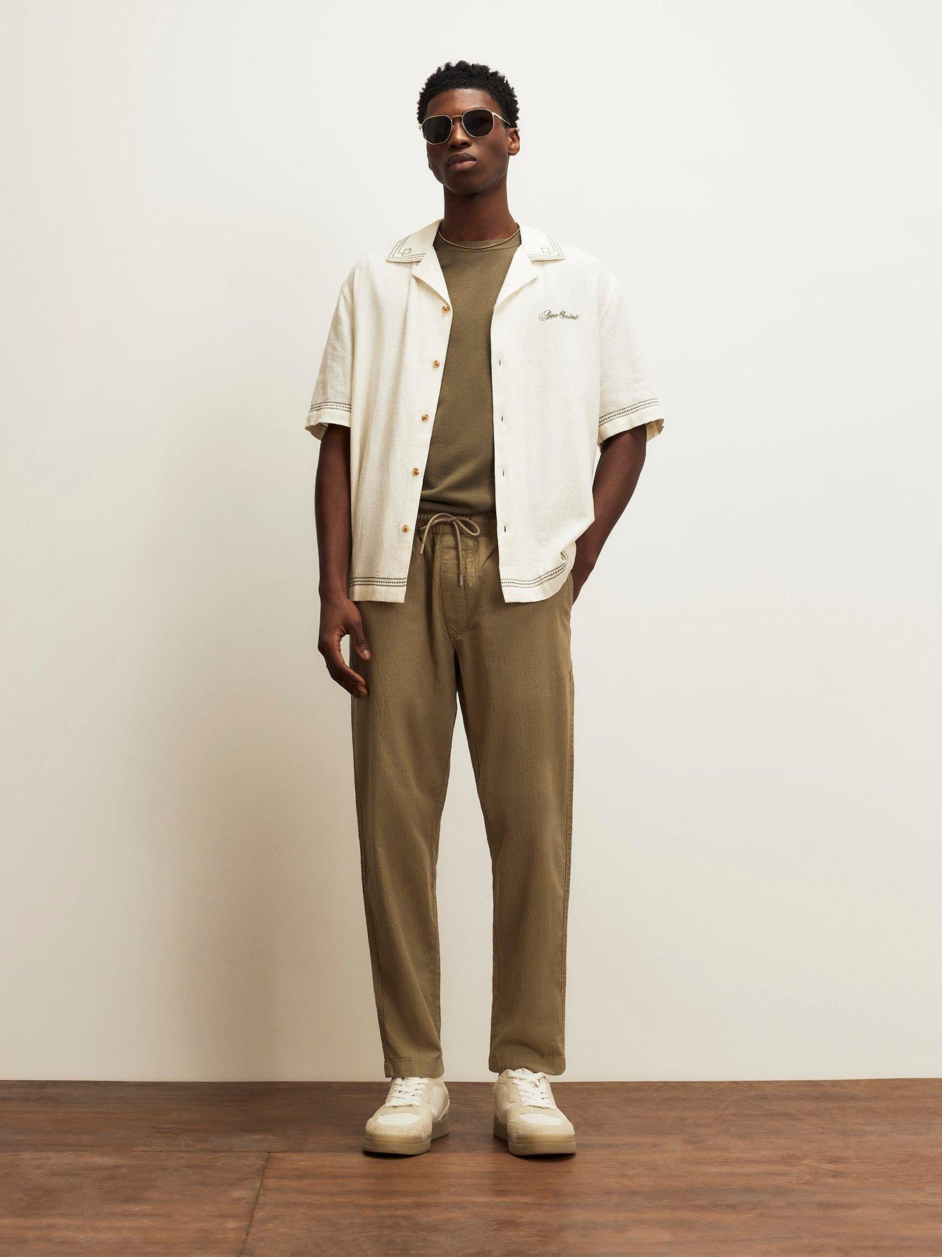 front image of river-island-slim-fit-cotton-drawstring-joggers