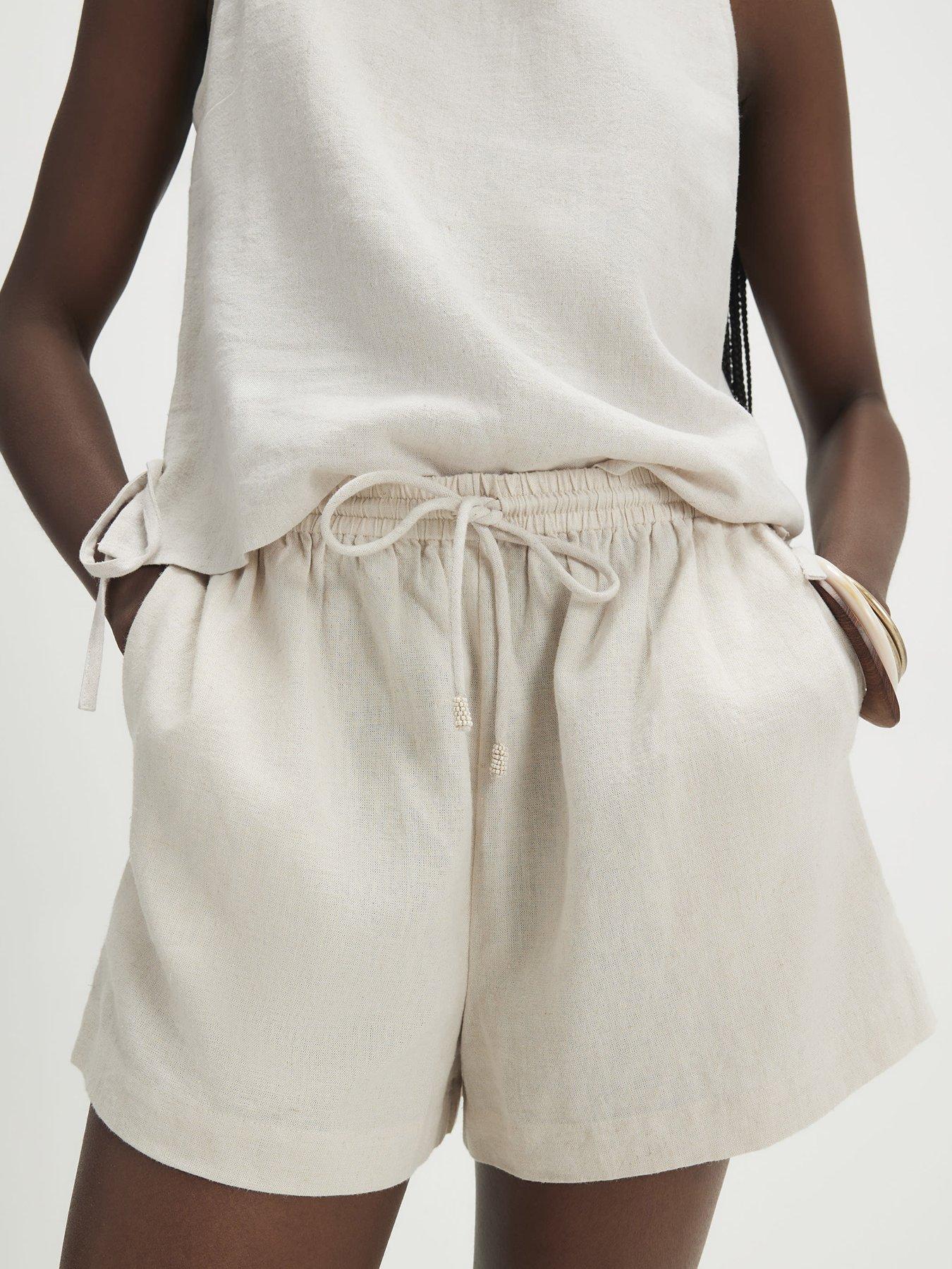 front image of river-island-cream-linen-blend-shorts-multi-pack