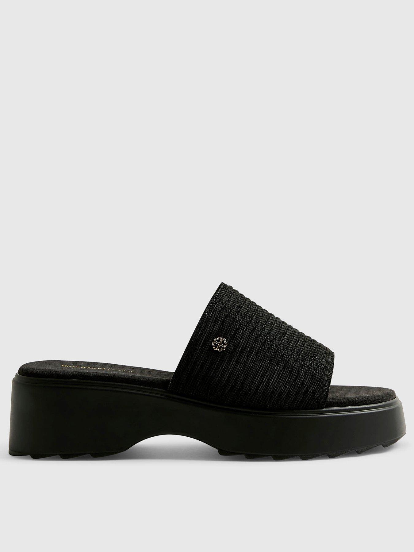 River Island Wide Fit Knitted Mule Flatform Sandals